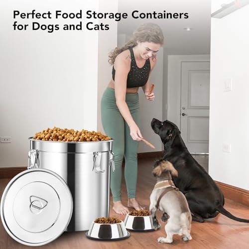 Newget 38lb Airtight Stainless Steel Dog Food Storage Container with Scoop - Image 6