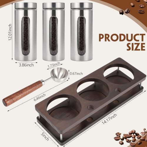 Extra Large Stainless Steel Coffee Grounds Canisters Container with Shelf - Image 2