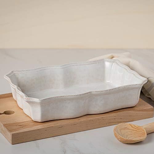Casafina Ceramic Stoneware 13" x 10" Rectangular Baker - Impressions Collection, White | Oven & Dishwasher Safe Bakeware | Food Safe Glazing | Restaurant Quality Dinnerware - Image 4