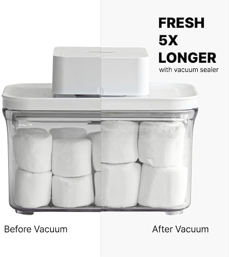 VAKUEN Premium Airtight Food Storage Containers Mega 8P/Set. Total 46.11cup, 7pcs Container and Vacuum Sealer. Smart One-Click Seal Lid, Patented Double Silicone Lining, 100% Leak Proof, BPA-FREE - Image 3