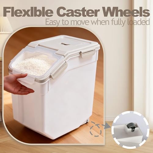 RUIAN 2Pcs Large Flour Storage Container 50Lb Rice Storage Containers,Grey - Image 6