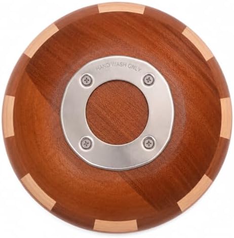 EInilata Checkerboard Wood Mixing Bowl, Compatible with 4.5 & 5 QT KitchenAid Tilt-Head Stand Mixer. Wooden Bowl for Mixer with Stainless Steel Locking Base, Natural Wood. Kitchen Gift Idea. - Image 3