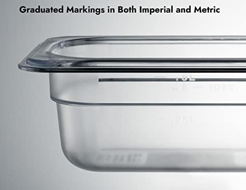 CURTA 6-Pack 1/2 Size 2.5" Deep NSF Polycarbonate Food Pans | Dishwasher & Freezer Safe Clear Container for Prep Tables, Buffet, Salad Bar, Commercial & Home Kitchen - Image 4