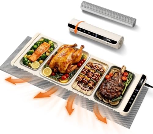 Warming Mat for Food, 36x15 Inch,White, Fast Heat, Child Lock by LNNIWHome