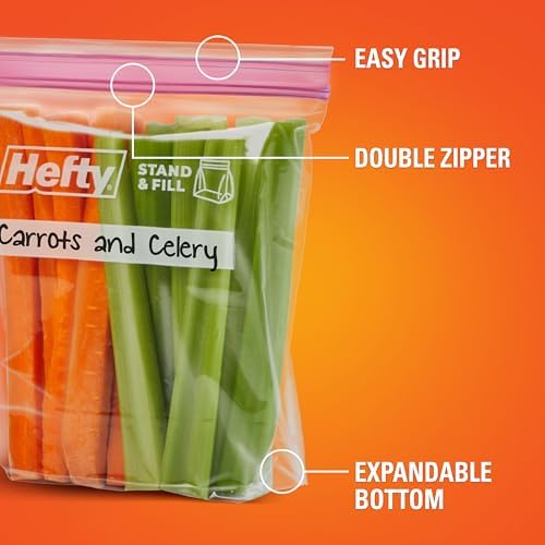 Hefty Press to Close Food Storage Bags, Quart Size, 25ct - Image 4