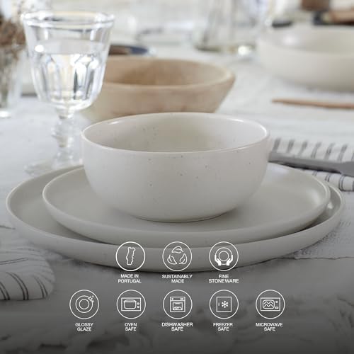 Casafina Ceramic Stoneware 12.5" x 2.5", 103 oz. Serving Bowl - Pacifica Collection, Salt (White) | Microwave & Dishwasher Safe Dinnerware | Food Safe Glazing | Restaurant Quality Serveware - Image 3