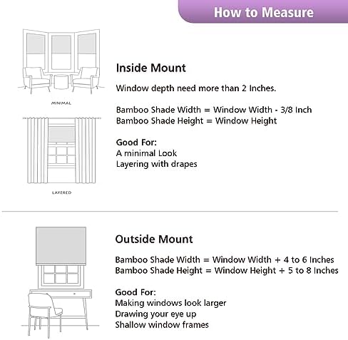 Aimnid Cordless Bamboo Roman Shades, Light Filtering Privacy Roman Blinds for Indoor Windows, Custom Natural Woven Blackout Bamboo Blinds for Doors, Patio,Kitchen, Presco Jute - Image 5
