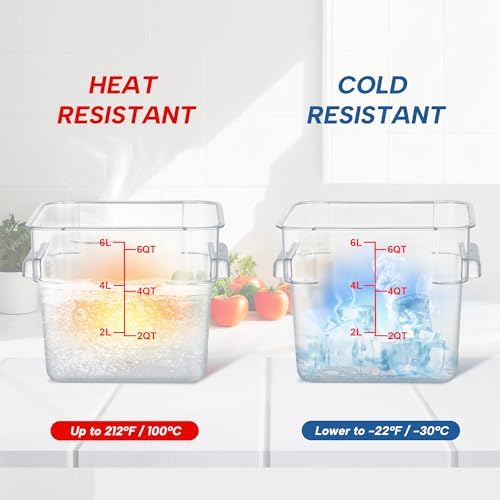 4 Pack 6QT Square Food Storage Containers with Lids - Image 5