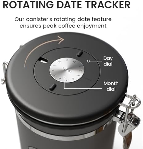 Veken Coffee Canister with Window, 39OZ Large Airtight Stainless Steel Jars - Image 5