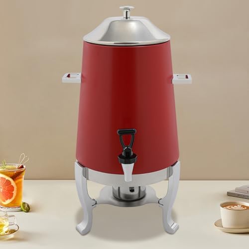 3.43Gallon Stainless Steel Hot Beverage Dispenser,Coffee Chafer Urn with Spigot&Fuel Holder,Cold&Hot Drinks Dispenser for Milk Coffee Tea Juice - Parties Catering Buffet Event (Red) - Image 5