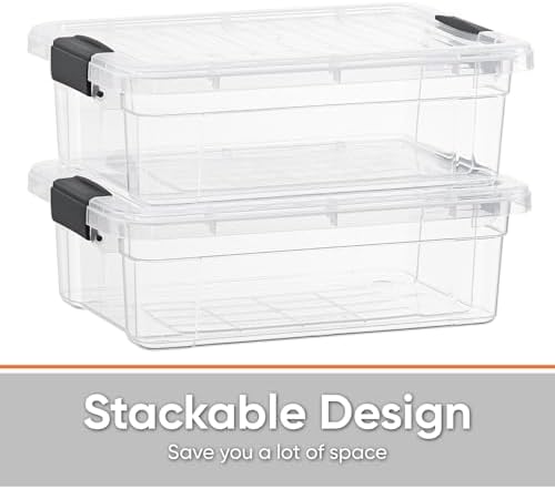 Superio 2.3 Quart Clear Plastic Storage Containers with Lids, Stackable Organizer Bins, BPA-Free Storage Boxes for Home, Office, Dorm & Classroom, 4 Pack - Image 3