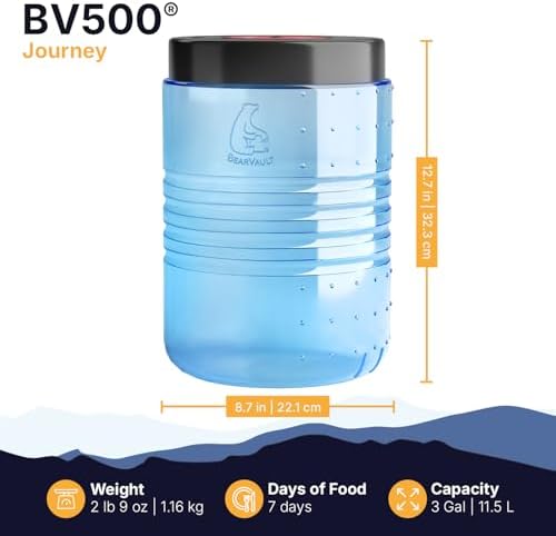 BearVault Canister for Backpacking. 4 Sizes: BV500, BV475, BV450, BV425. Bear-Resistant Food Container for Camping, Hiking, Fishing, Hunting, Bikepacking. BearVault is Bear Safe! - Image 2