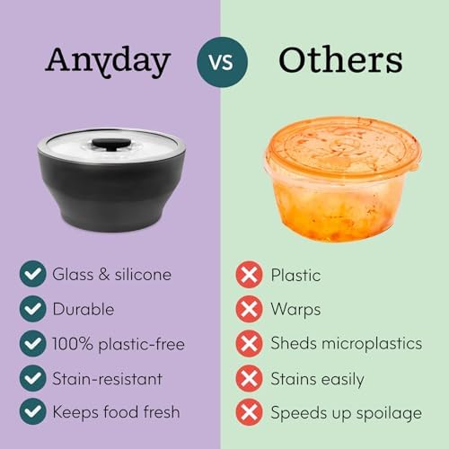 Anyday 4-Piece Medium Glass Food Storage with Lids (Onyx) - Image 2
