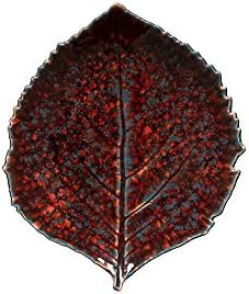 Costa Nova Ceramic Stoneware 9" Hydrangea Leaf - Riviera Collection, Vigne (Burgundy) | Microwave & Dishwasher Safe Dinnerware | Food Safe Glazing | Restaurant Quality Serveware by CostaNova