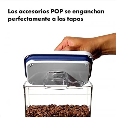OXO Plastic Airtight Pop Containers Rectangle 3 Piece Set with Scoop - Image 6