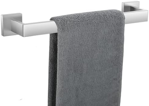 Towel Bar for Bathroom 16 Inch Brushed Nickel Towel Holder 12/16/20/24/28/32/36 Inch Stainless Steel SUS304 Rustproof Towel Rack Modern Square Towel Rod for Bathroom Wall (1, Brushed Nickel, 16 Inch) by TAUN