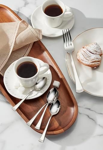 Lenox Portola Silverware Coffee Spoons, Set of 4, Flatware - Image 3