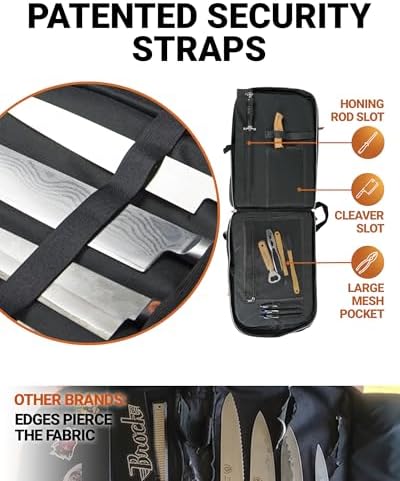 Chef Knife Bag | Premium Knife Case | Waterproof Material | Chefs Case with 30+ Pockets for Knives & Utensils | Culinary Gifts For Chefs & Students | Sturdy Travel Knife Bag (Black) - Image 3
