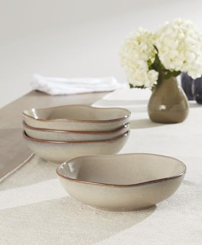 Oneida Organic Shades Oatmeal Stoneware Pasta Bowl Set for 4, 34.5oz - Image 4
