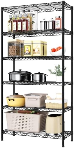 Golpart 6Tier Adjustable Storage Shelves Metal Wire Shelving Standing Shelf by Golpart