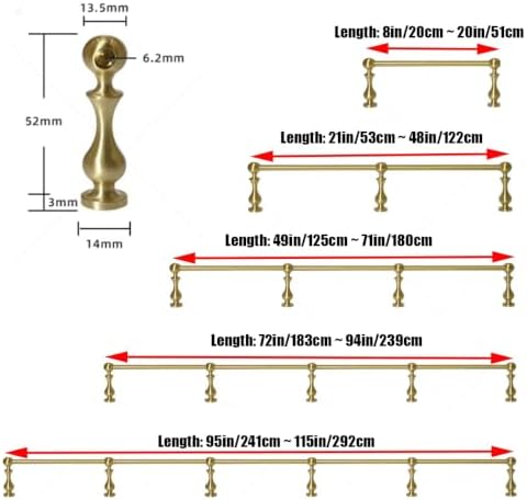 Brass Shelf Rail and Gallery Rails, Metal Floating Shelf Guard Railing - Image 4