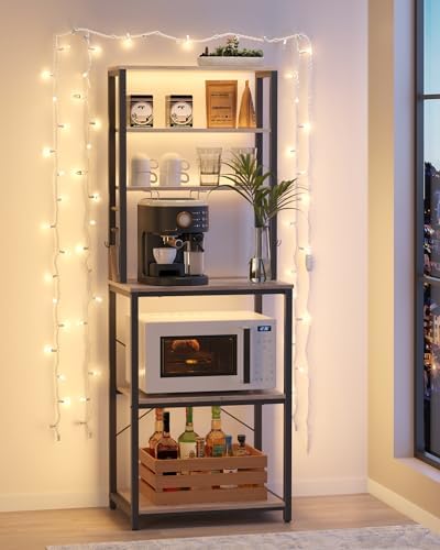 VASAGLE Coffee Bar, 23.6 Inches 6-Tier Baker's Rack with 6 Hooks - Image 2