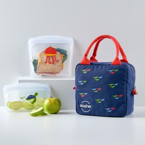 Stasher Reusable Kids Lunch Collection, 3-Pack Set with Lunch Bag - Image 3