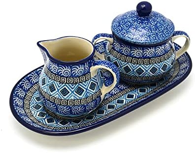 Polish Pottery Cream & Sugar Set - Aztec Sky by Polish+Pottery+Gallery