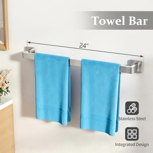 STWWO 10-Piece Bathroom Accessories Hardware Set Brushed Nickel - Image 3