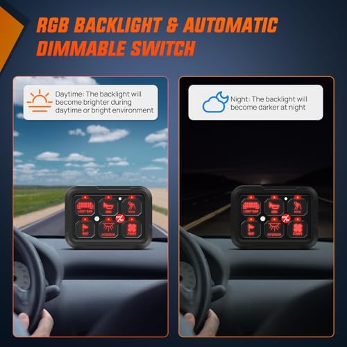 Nilight 6 Gang Switch Panel Relay System w/APP Control Automatic Dimmable - Image 4