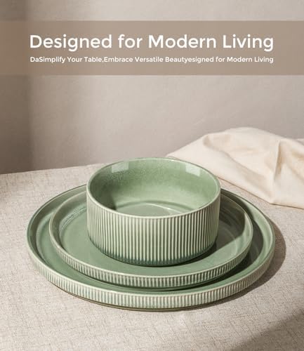 GBHOME Stoneware Dinnerware Sets for 6,18-Piece Plates and Bowls Set - Image 3