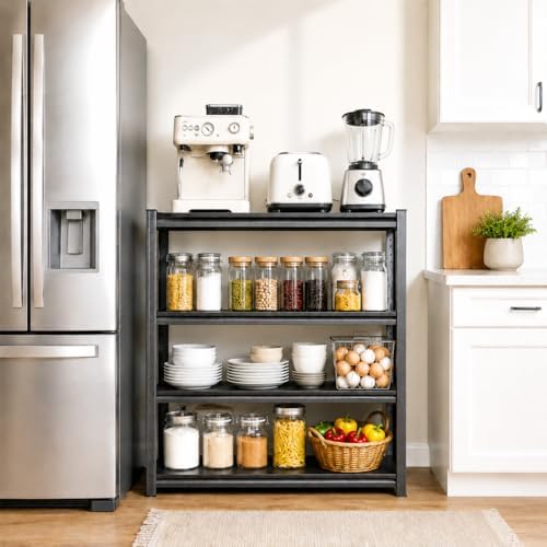 Kitchen Organization, 4 Tier Kitchen Shelf, 2000 LBS Adjustable Bakers Rack, Heavy Duty coffee bar, Split Into 2 Units, Appliance & Pantry Organizer, 40" Wx 18" Dx 54.3" H - Image 3
