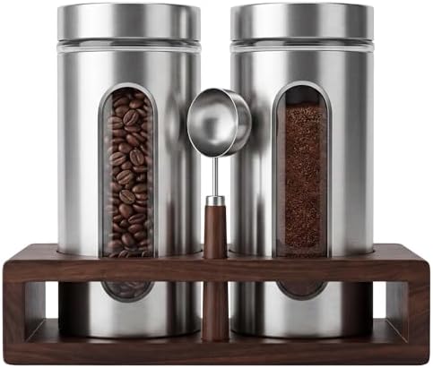Suclain Stainless Steel Coffee Grounds Canisters Container with Shelf by Suclain