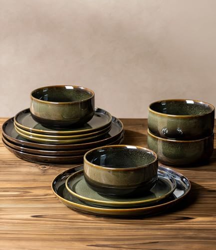 TheTerra Ceramic Dinnerware Set for 6, 18-Piece Plates and Bowls Set - Image 5