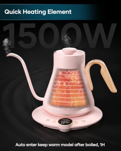 INTASTING Gooseneck Electric Kettle with ±1℉ Temperature Control 0.9 Liter - Image 4