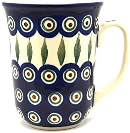 Polish Pottery Mug - 16 oz. Bistro - Peacock by Polish+Pottery+Gallery
