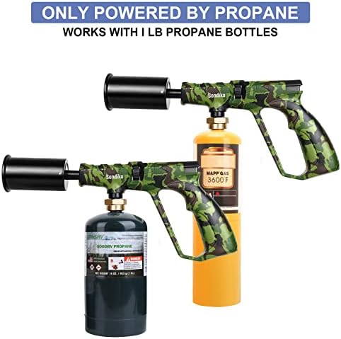 Sondiko Propane Torch Head - Powerful Kitchen Torch for Cooking, BBQ, and Steak Searing - Sous Vide - Charcoal Lighter and Welding Torch - Perfect Campfire Starter(Propane Tank Not Included) - Image 3