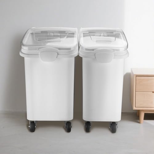 Ingredient Storage Bin,21 Gallon Dispenser Bin with Scoop for Dry Food, Sugar, Baking Supplies,Kitchen Rice Cereal Flour Bin,BPA Free,Pet Food Storage Container,Dog Cat Birds Food (21 Gallon) - Image 7