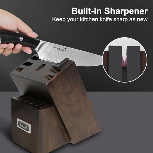 KUISINE 14-Piece Damascus Knife Set with Block, Ultra Sharp - Image 3