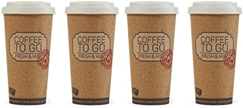 Life Story 4 Pack Corky Cup, 16 Oz Reusable Insulated Travel Mugs, Brown by LifeStory