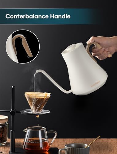INTASTING Gooseneck Electric Kettle with ±1℉ Temperature Control, 0.9L - Image 2