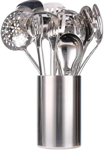 18/10 Stainless Steel Kitchen Utensils Set with Holder for Countertop by Standcn