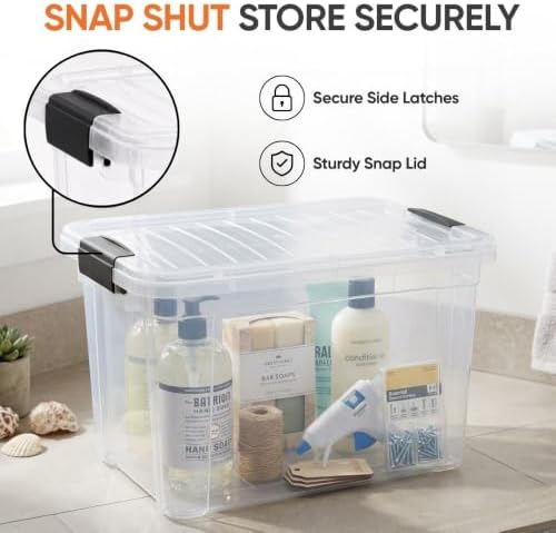 Superio 8.7 Quart Clear Plastic Storage Boxes with Lids, Stackable Organizer Containers, BPA-Free Storage Bins for Home, Office, School & Dorm, 18 Pack - Image 6