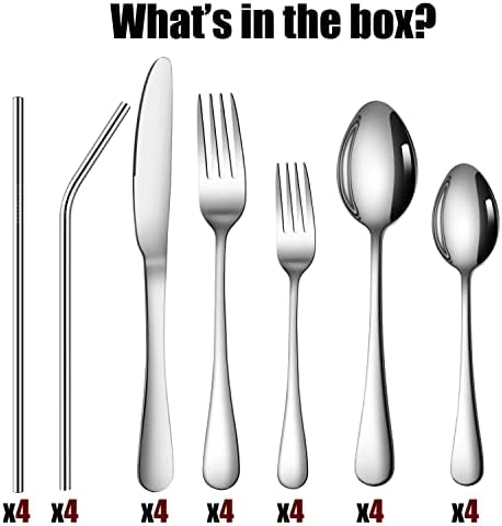 28 Pieces Silverware Service for 4 Flatware Set Stainless Steel Utensils Cutlery Set Dishwasher Safe - Image 6