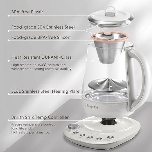 BUYDEEM K156 Tea Maker, Electric Kettle for Tea and Coffee Brewing, 1.6Qt - Image 5
