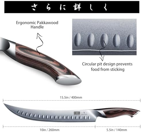 HOSHANHO Carving Slicing Knife, 10 Inch Razor Sharp Japanese Brisket Knife - Image 4