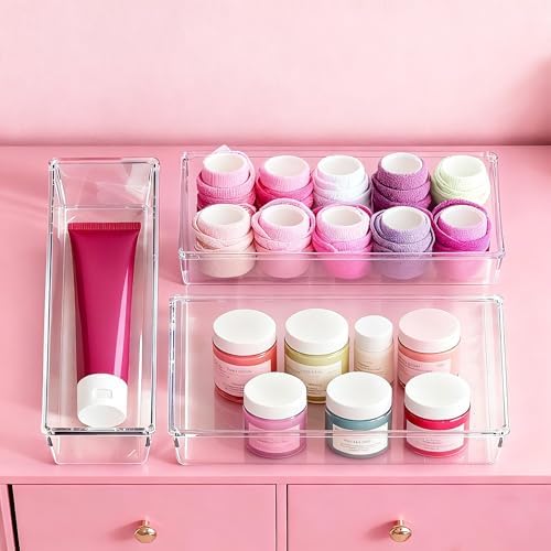 Criusia Large Drawer Organizer Bins 26 Pack | Complete 5 Size Clear Plastic Kitchen Drawer Organizers for Utensils | Bathroom Drawer Organizer Trays | Versatile for Makeup Office Organization - Image 6