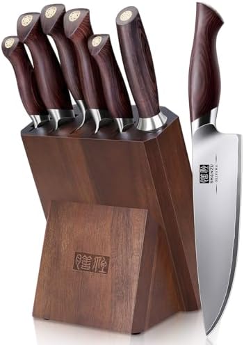 SHAN ZU 7 Pc Japanese Knife set, High Carbon 10Cr15Mov Stainless Steel by SHANZU