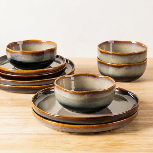 TheTerra Ceramic Dinnerware Set for 8, 24-Piece Plates and Bowls Set - Image 5