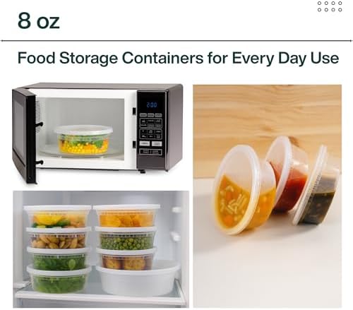 [8oz-36 Sets Plastic Deli Containers with Lids - BPA Free Clear Soup Containers with Airtight Lids, Leak Resistant Food Storage for Meal Prep, Stackable/Microwave/Dishwasher/Freezer Safe - Image 2